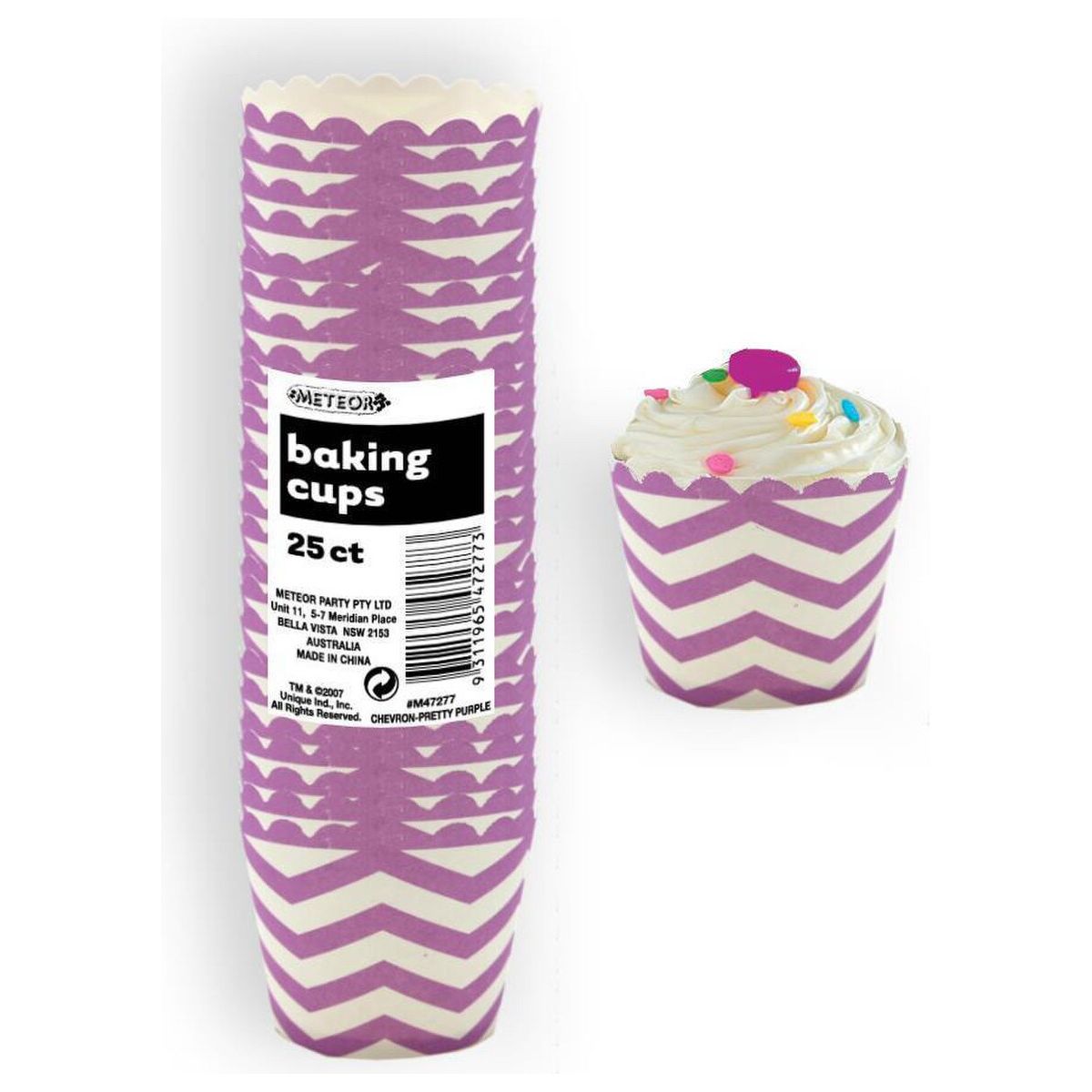 Chevron Paper Baking Cups - Pretty Purple - Dollars and Sense