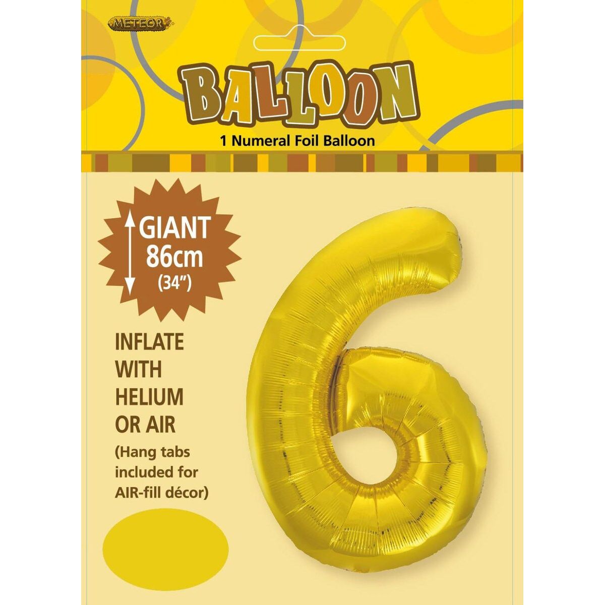 Number 6 Foil Balloon - Gold - Dollars and Sense