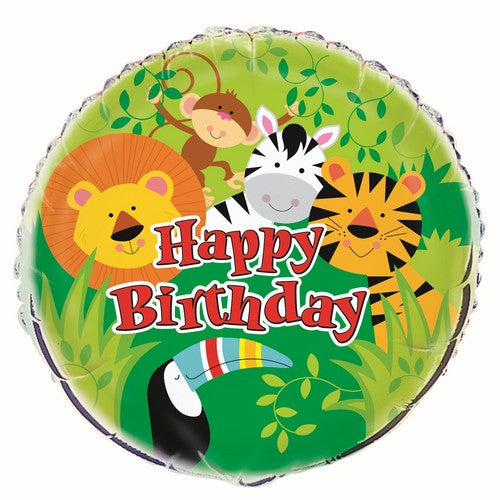 Animal Jungle Happy Birthday - Foil Balloon - Dollars and Sense
