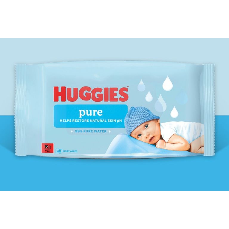 Huggies pk60 Baby Wipes Pure