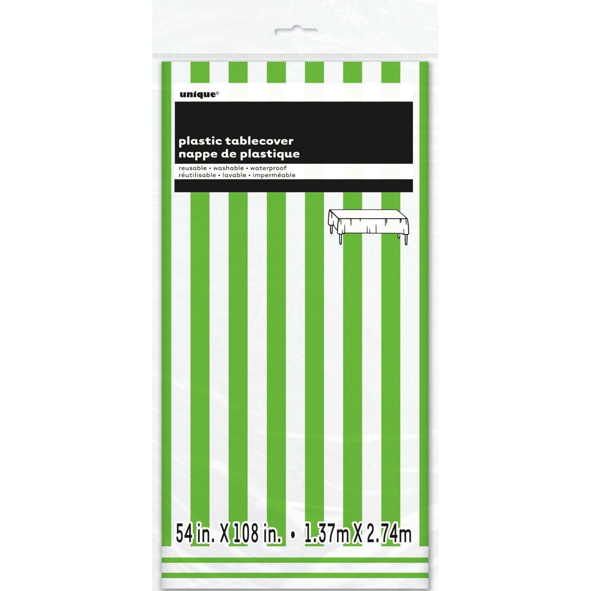 Tablecover - Stripes Lime Green - Dollars and Sense