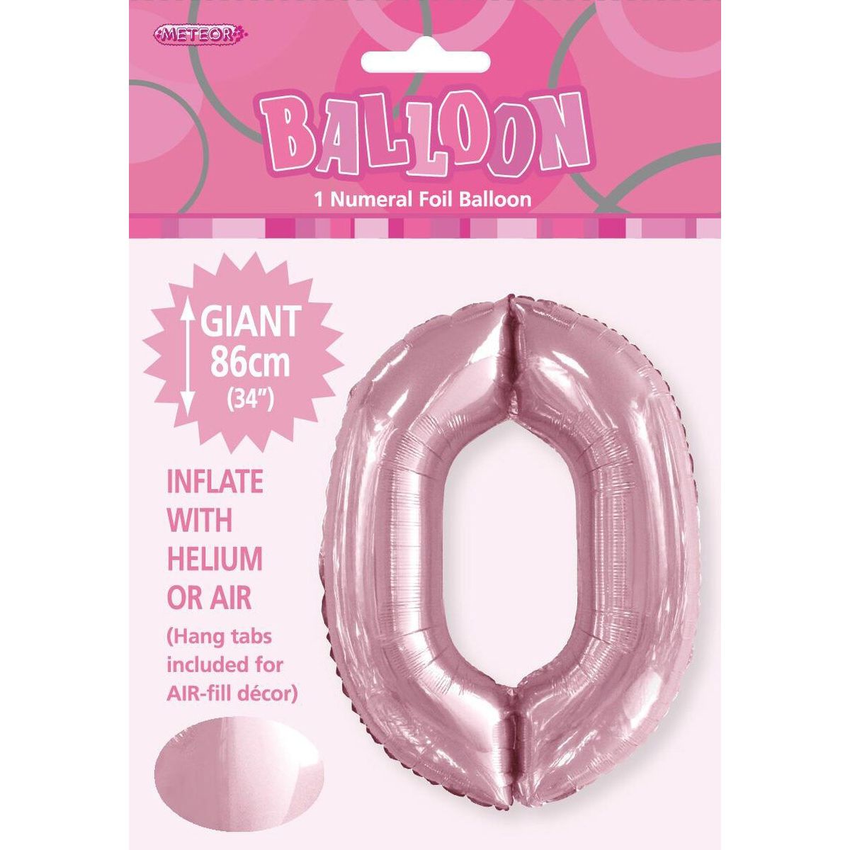 Number 0 Foil Balloon - Light Pink - Dollars and Sense