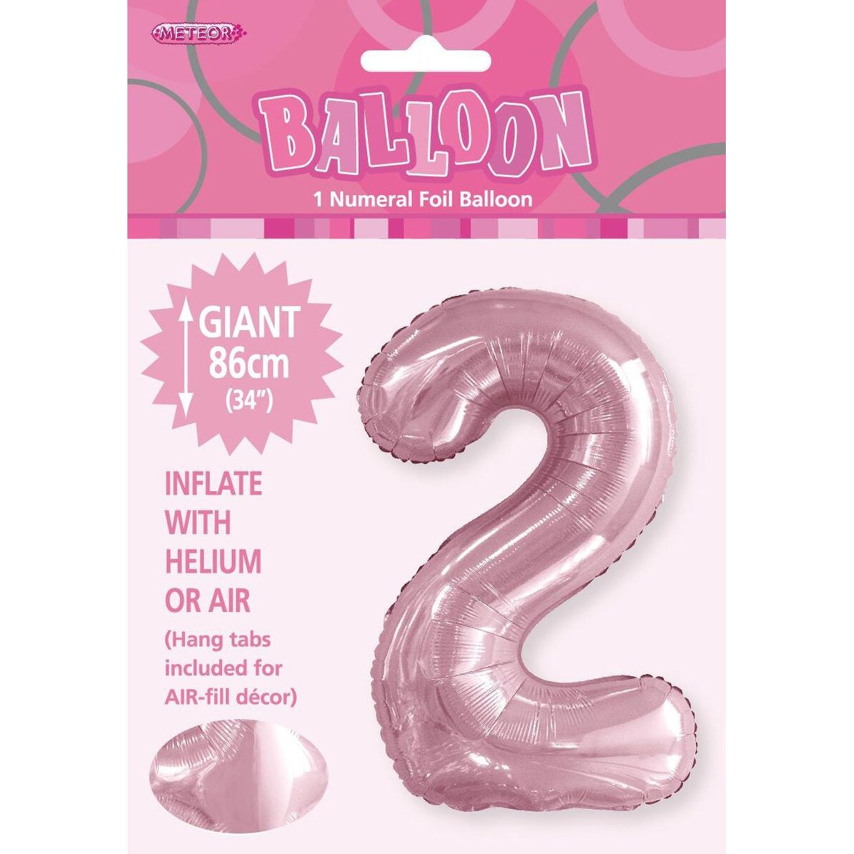 Number 2 Foil Balloon - Light Pink - Dollars and Sense