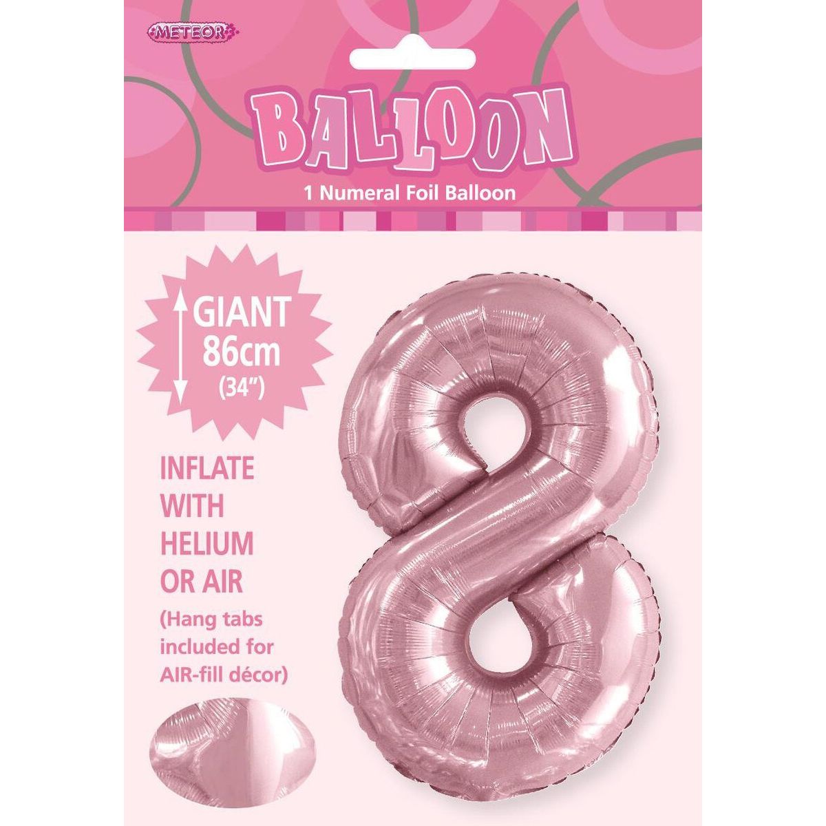 Foil Balloon Number 8 - Lovely Pink - Dollars and Sense
