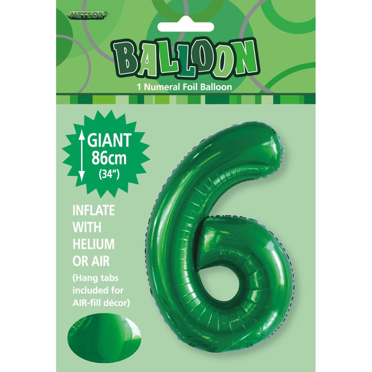 Number 6 Foil Balloon - Emerald Green - Dollars and Sense