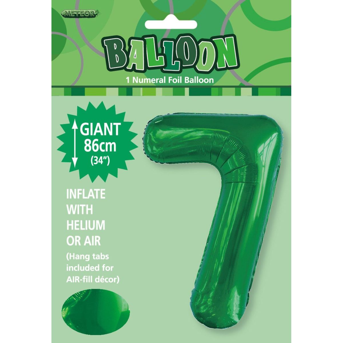 Number 7 Foil Balloon - Emerald Green - Dollars and Sense