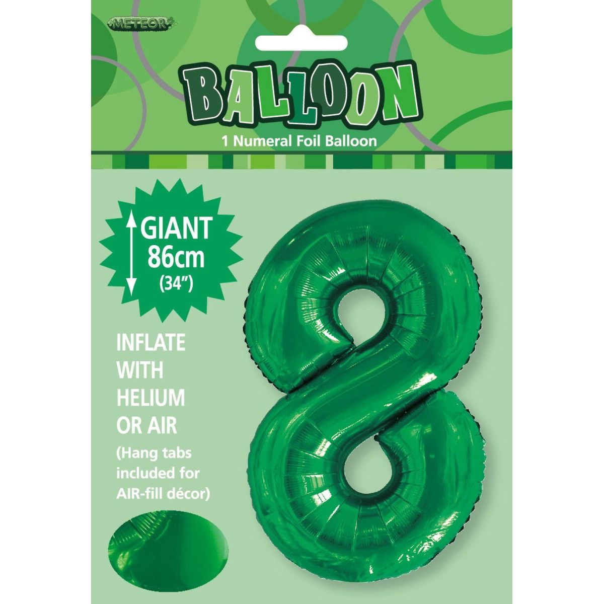 Number 8 Foil Balloon - Emerald Green - Dollars and Sense