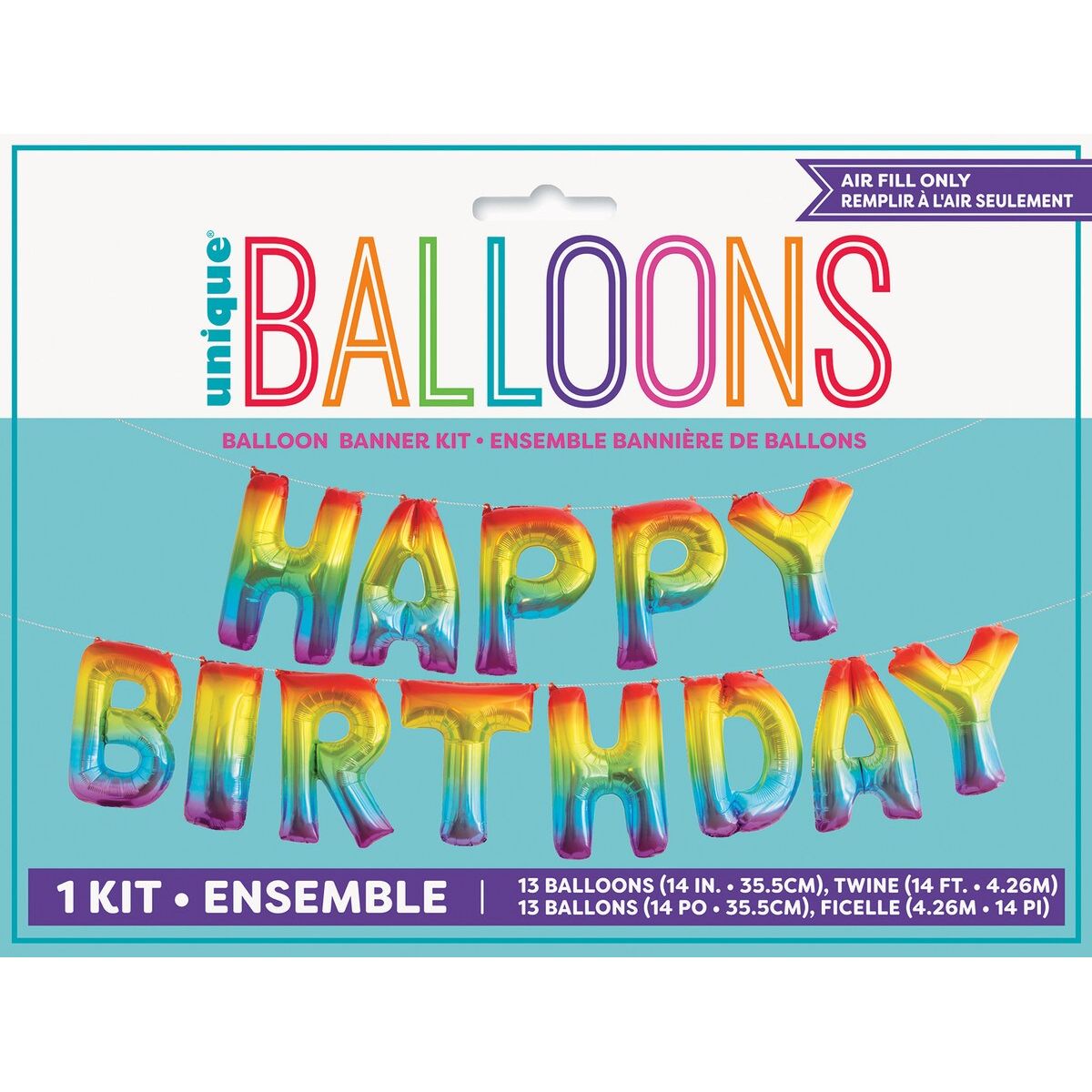 Happy Birthday Balloon Kit - Rainbow - Dollars and Sense