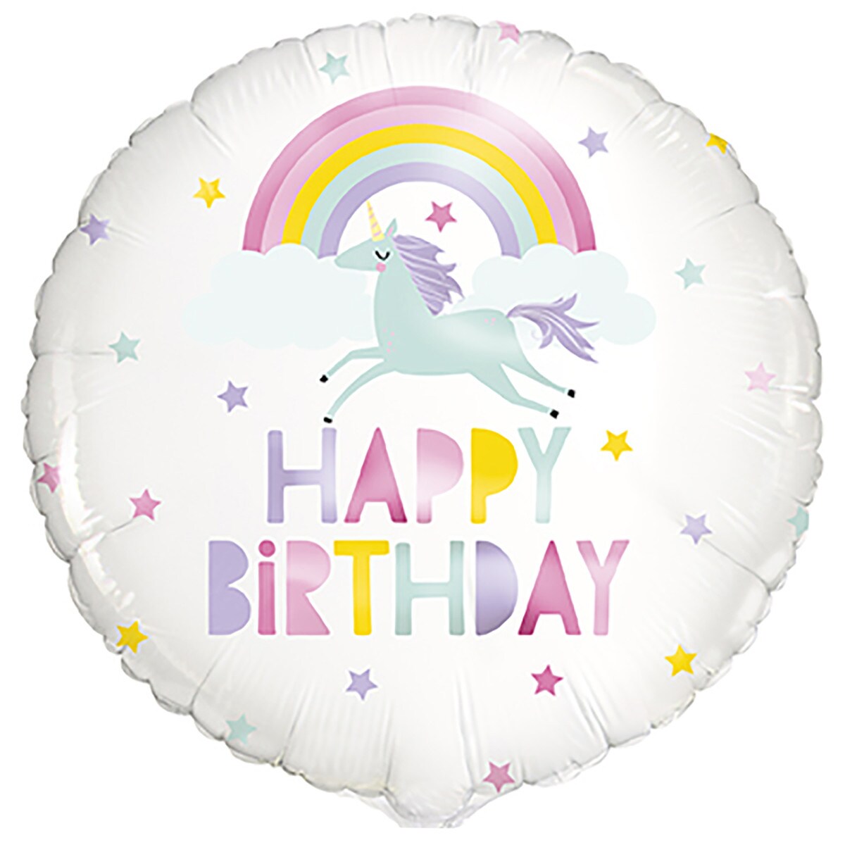 Happy Birthday Foil Balloon - Unicorn & Rainbow - Dollars and Sense