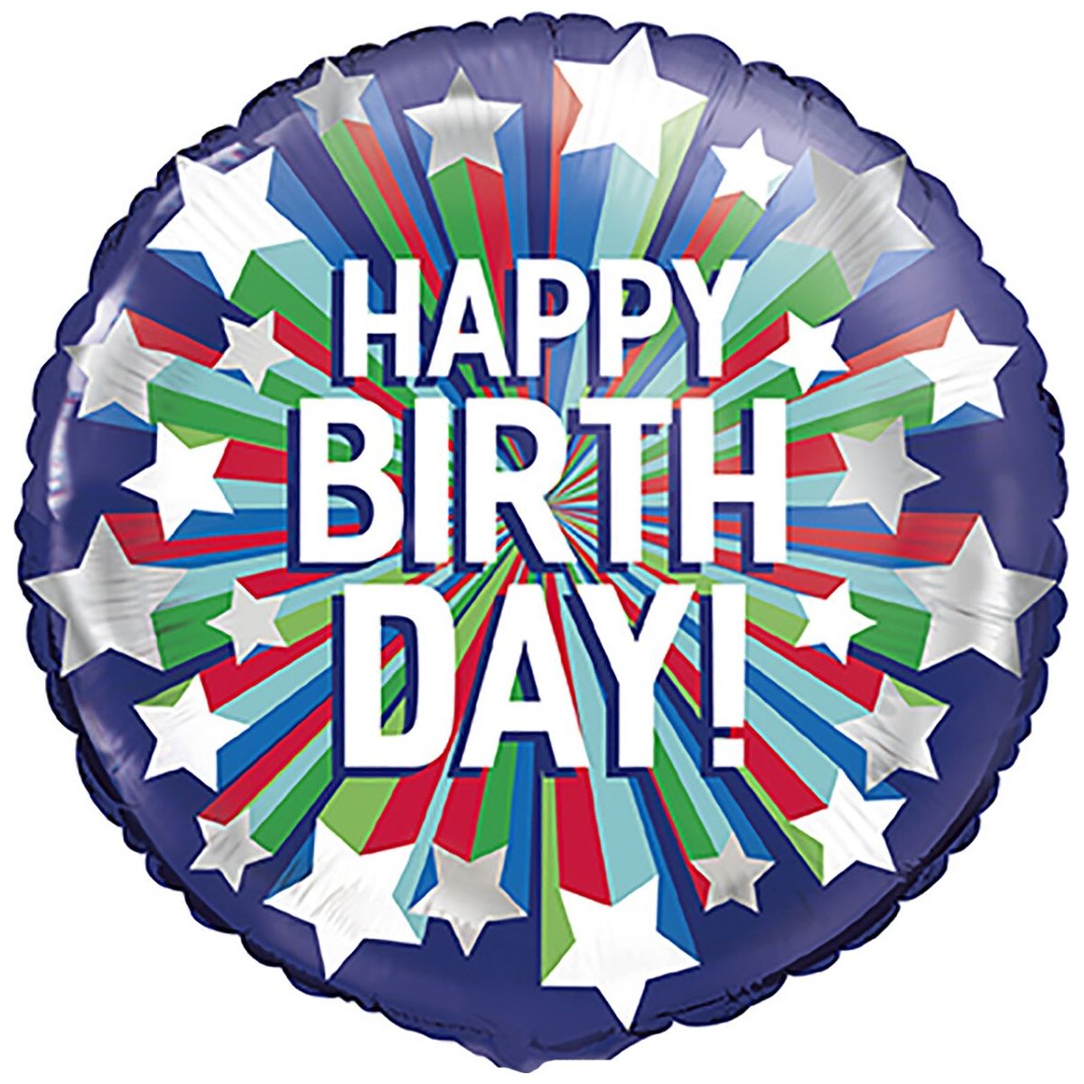 Happy Birthday Foil Balloon - Shooting Stars - Dollars and Sense