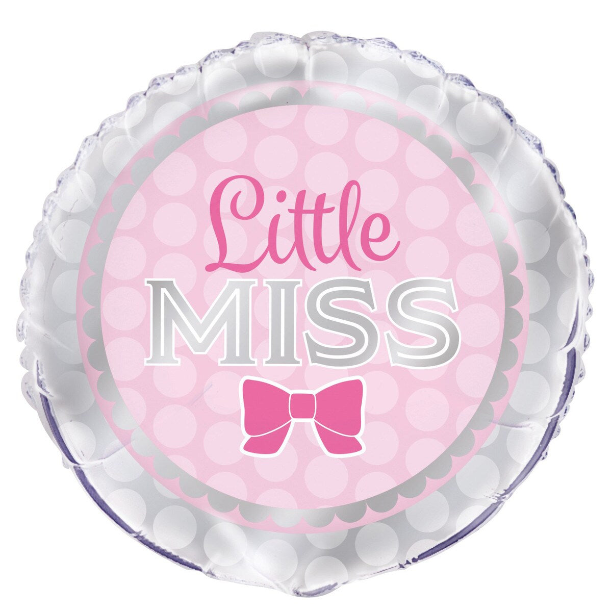 Foil Balloon - Little Miss with Pink Bow - Dollars and Sense