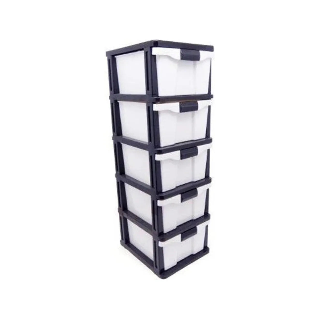 5 Draws Compact Plastic Storage Black & White - PICK UP ONLY - Dollars and Sense