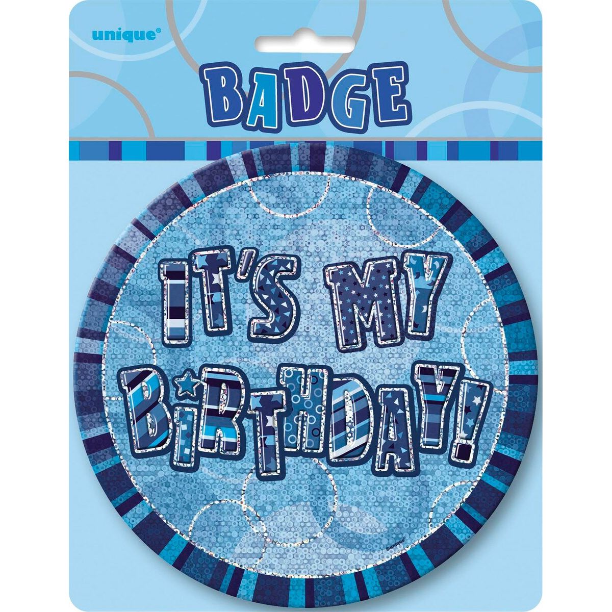 It's My Birthday Jumbo Badge - Glitz Blue - Dollars and Sense