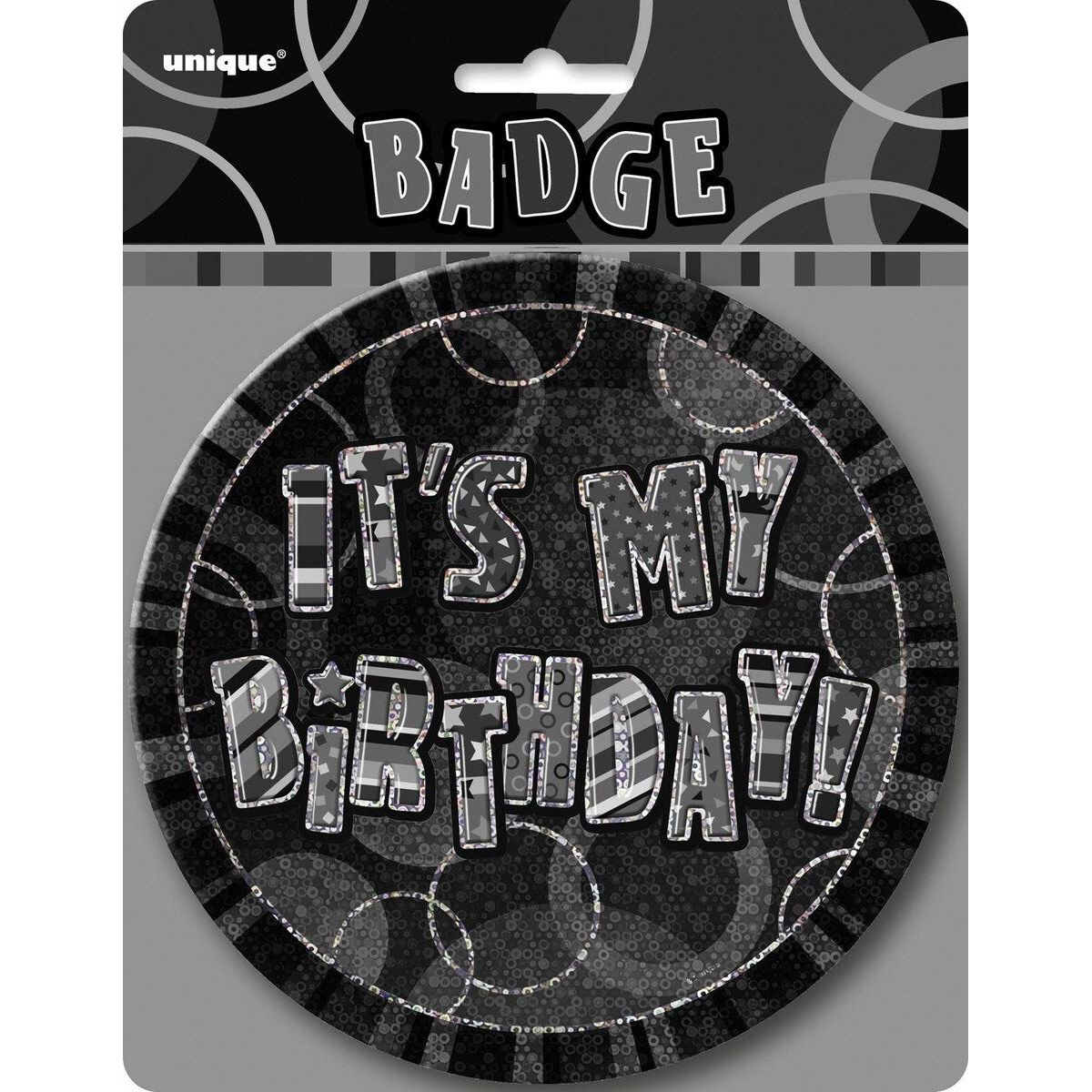 It's My Birthday Jumbo Badge - Glitz Black - Dollars and Sense