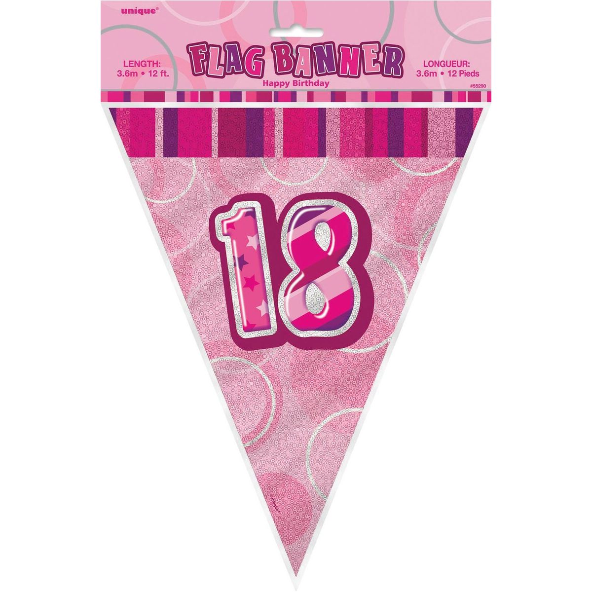 18th Flag Banner - Glitz Pink - Dollars and Sense