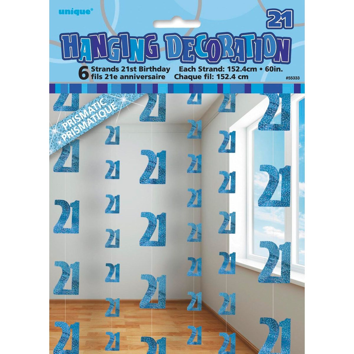 21th Hanging Decorations - Glitz Blue - Dollars and Sense