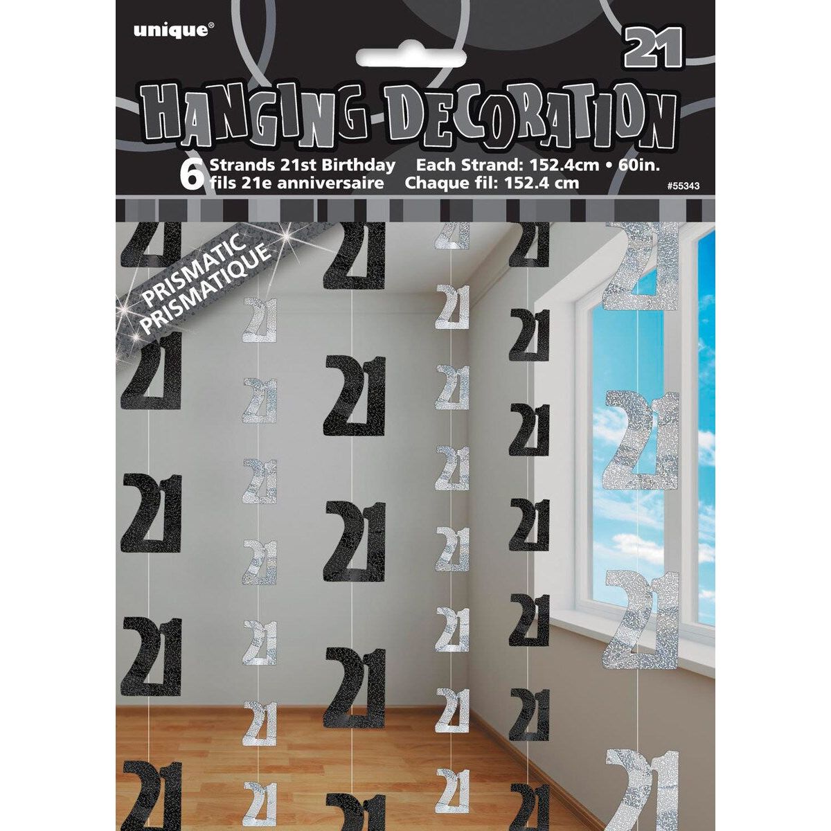 21th Hanging Decorations - Glitz Black - Dollars and Sense