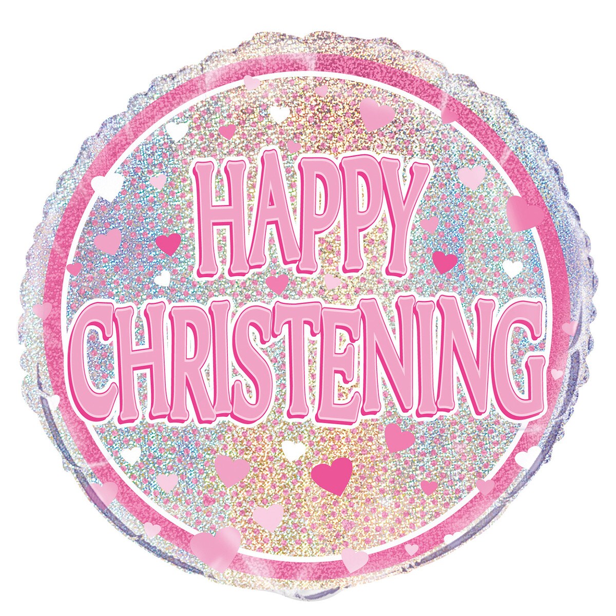 Happy Christening Foil Balloon - Pink - Dollars and Sense