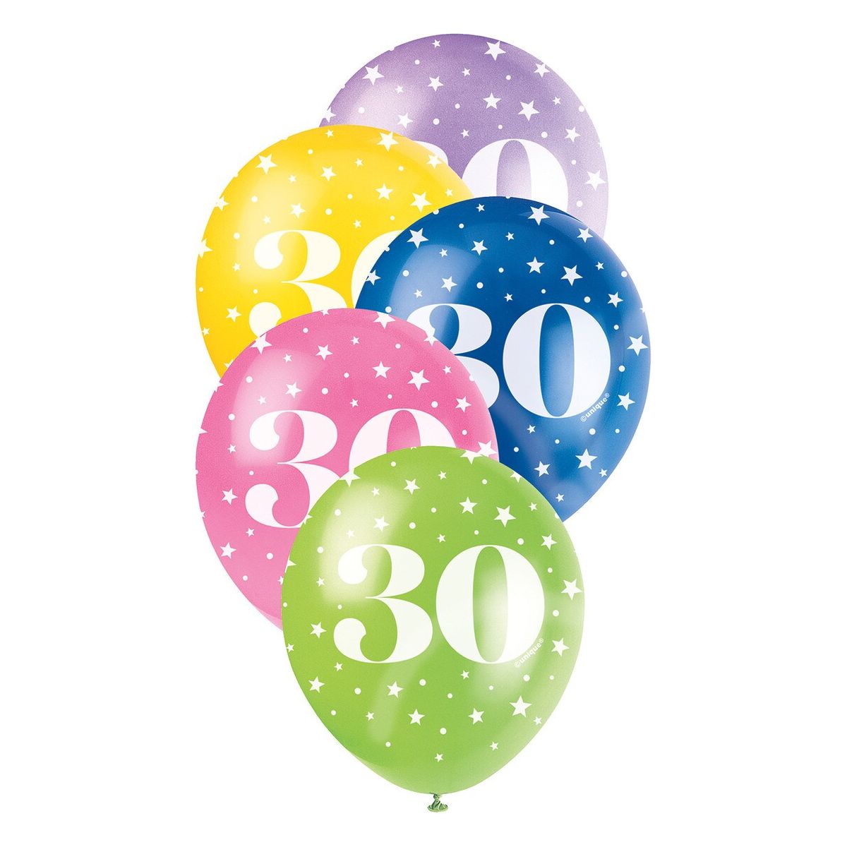 Number 30 Pearl Balloons - Assorted Colours - Dollars and Sense