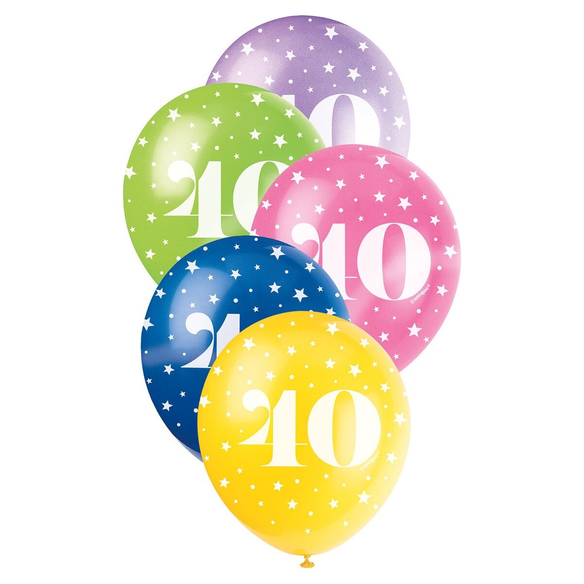 Number 40 Pearl Balloons - Assorted Colours - Dollars and Sense