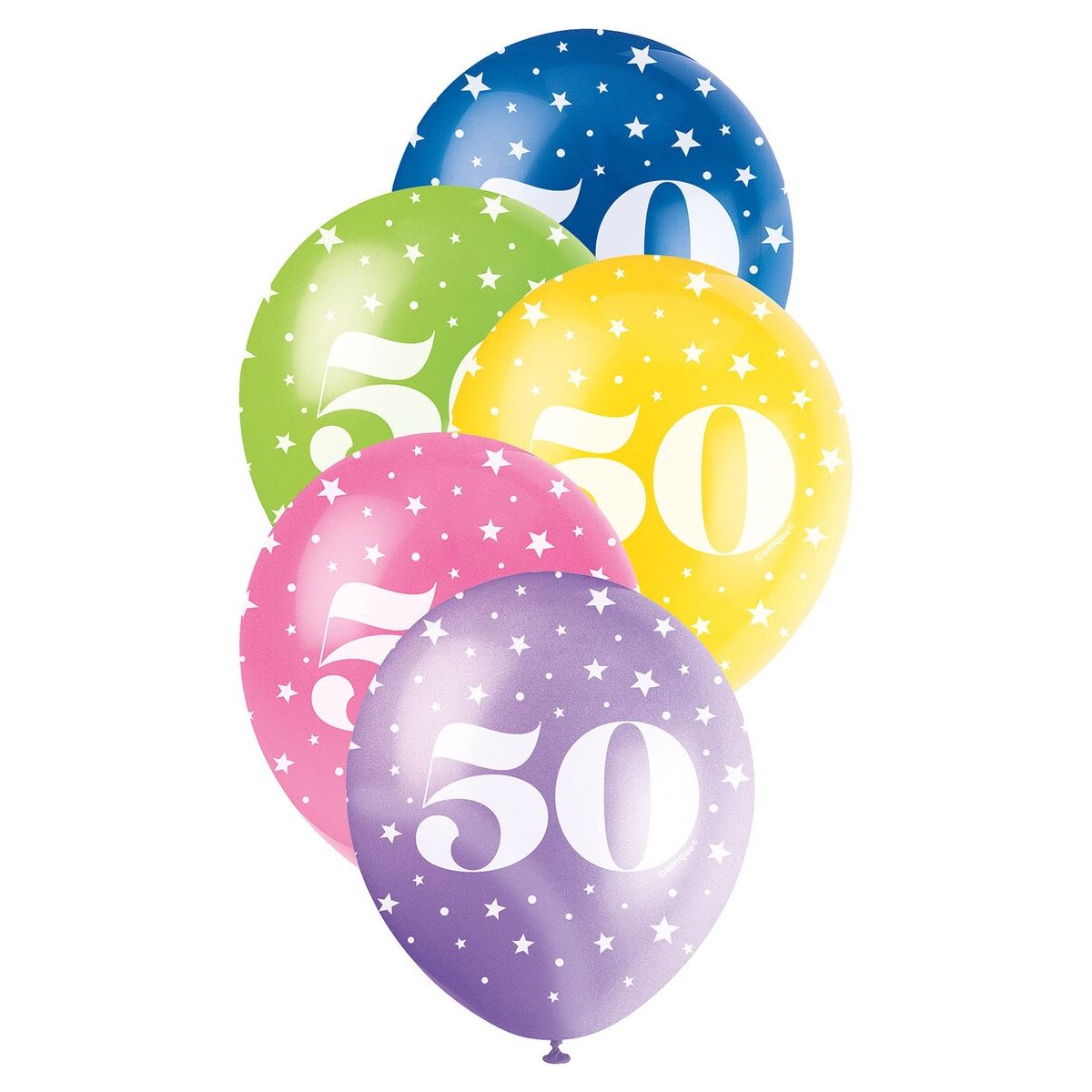 Number 50 Pearl Balloons - Assorted Colours - Dollars and Sense