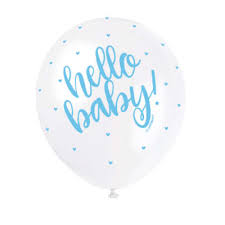 Hello Baby Pearl Balloons - Blue - Dollars and Sense