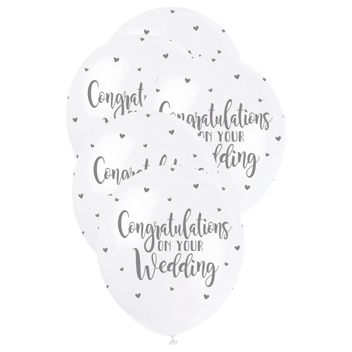 Congrats Wedding Pearl Balloons- Silver & White - Dollars and Sense