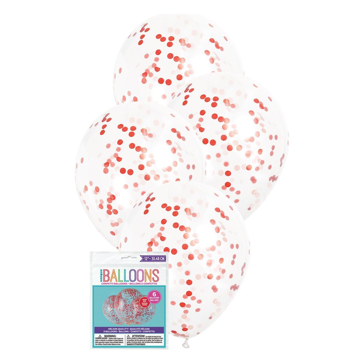 Clear Latex Balloons - Ruby Red Confetti - Dollars and Sense