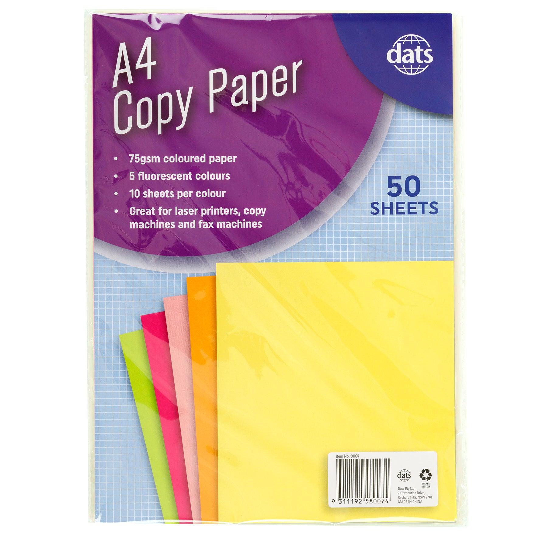 Printer Copy Paper - Fluro Colours - Dollars and Sense