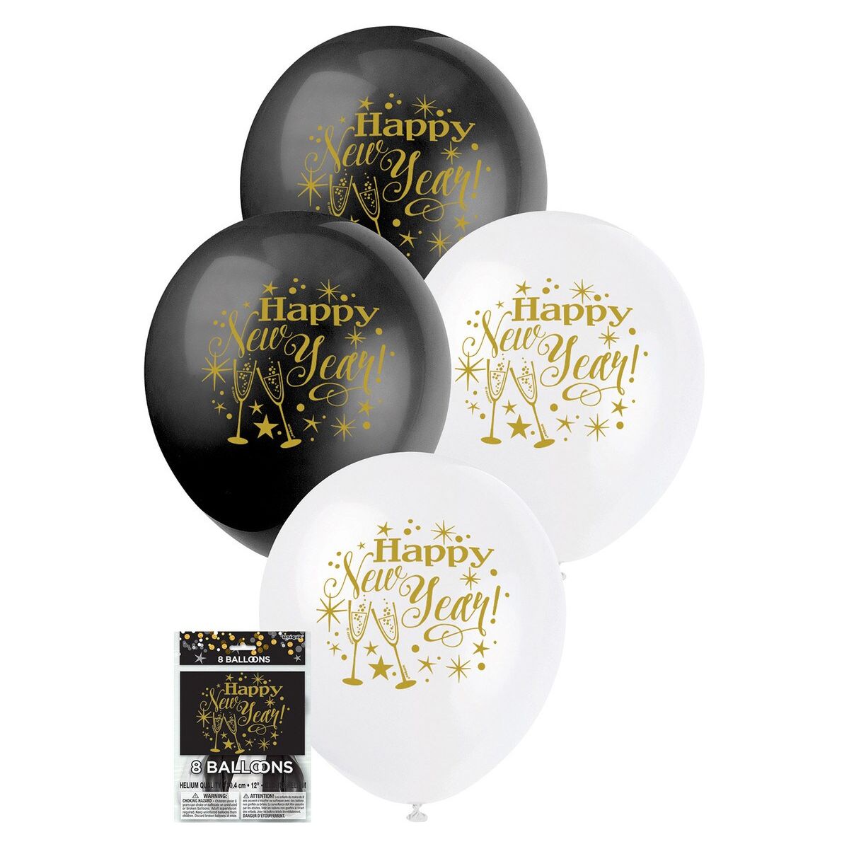 Happy New Year's Balloons - Glittering - Dollars and Sense
