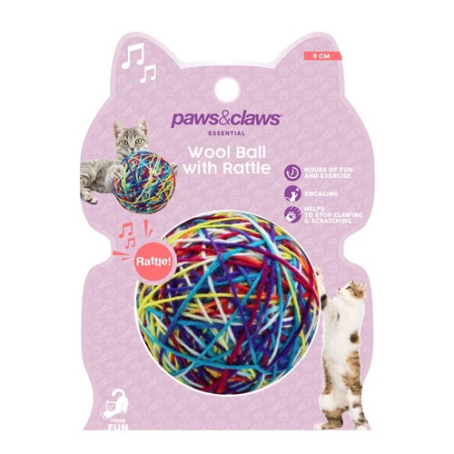 Cat Toy Wool Ball with Rattle - Dollars and Sense