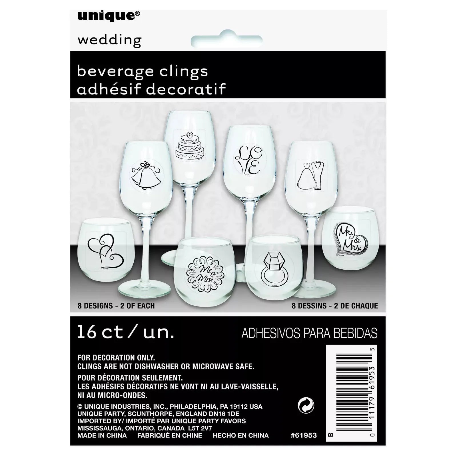 Clings Drink Markers - Wedding - Dollars and Sense