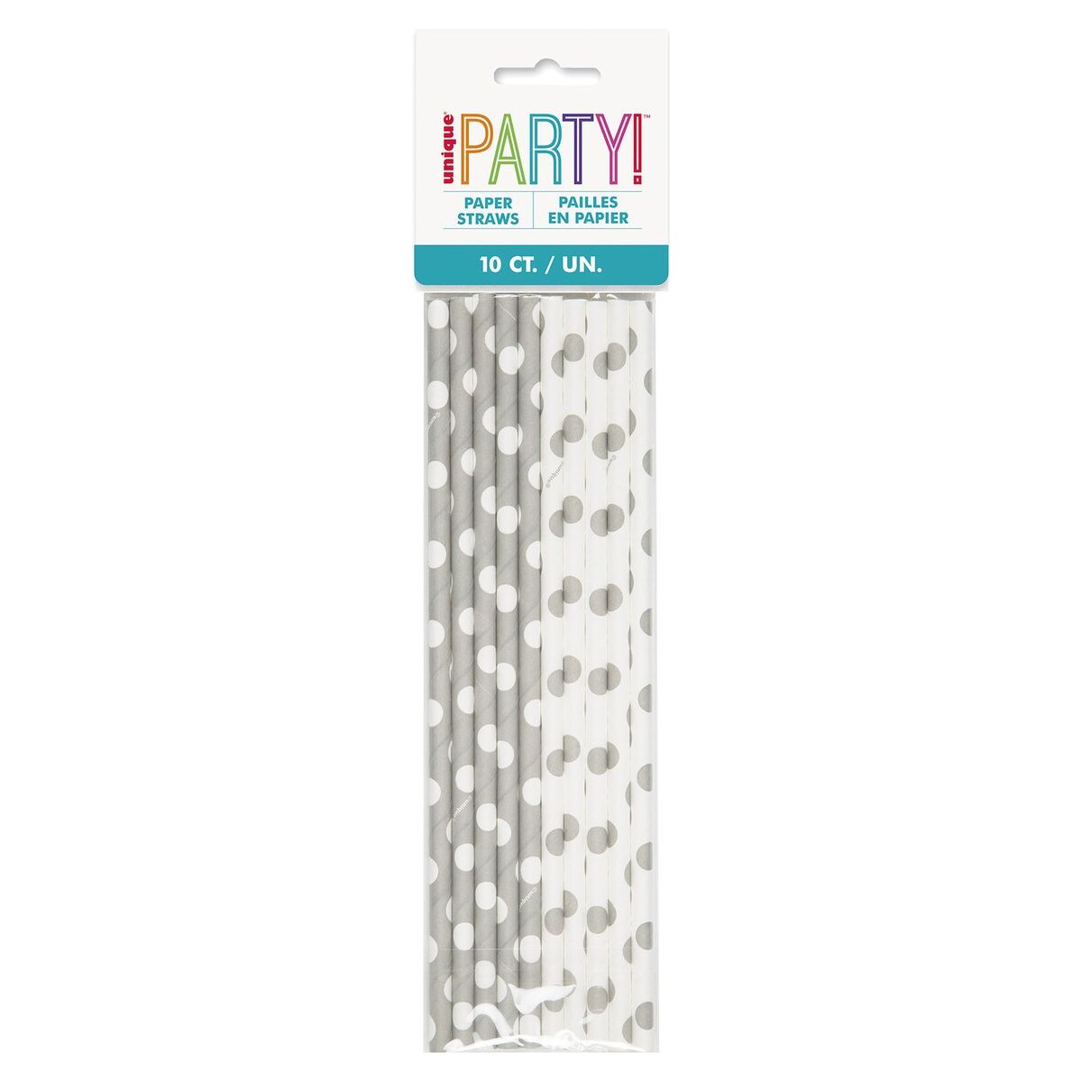 Dots Paper Straws - Silver - Dollars and Sense