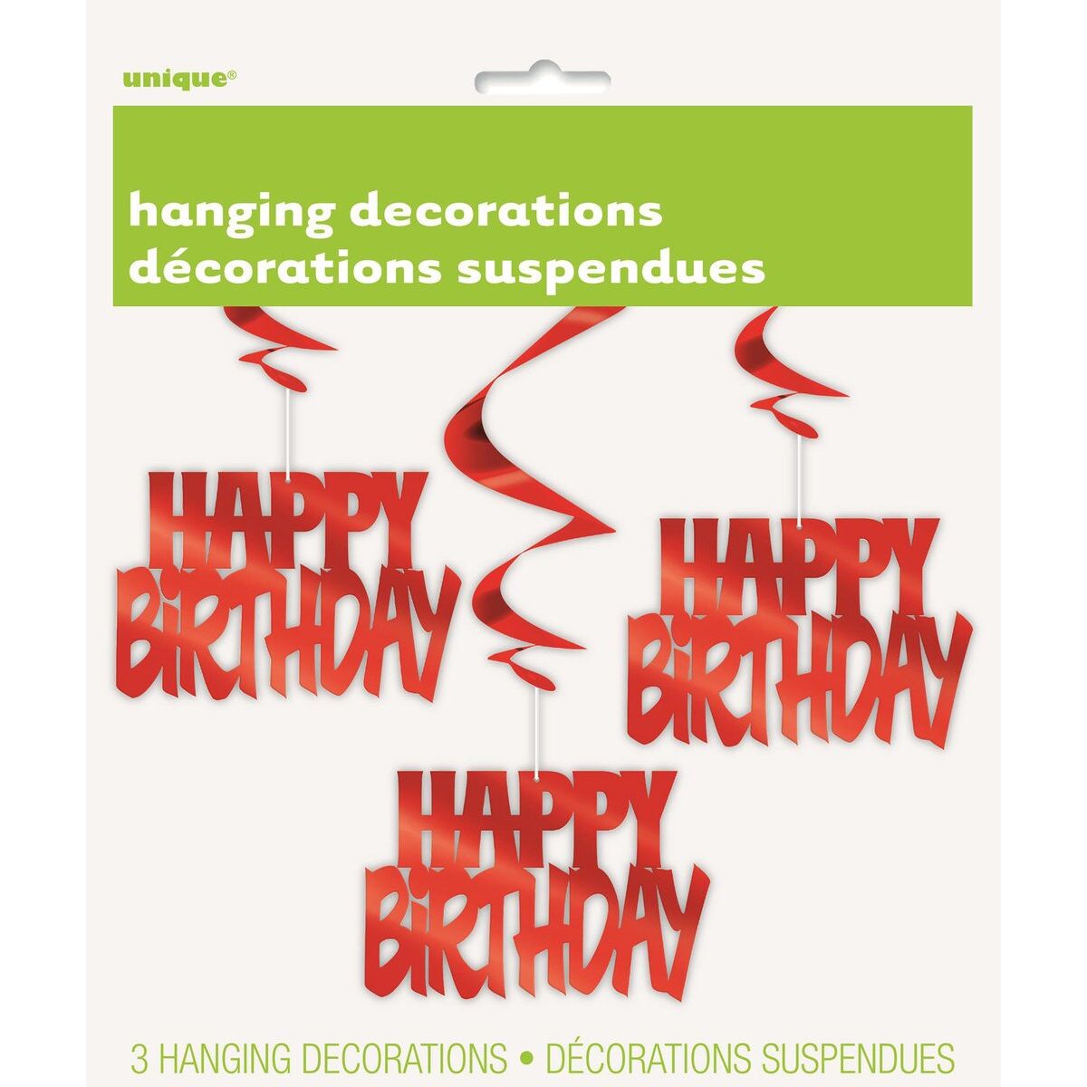 Hanging Swirls - Happy Birthday Red - Dollars and Sense