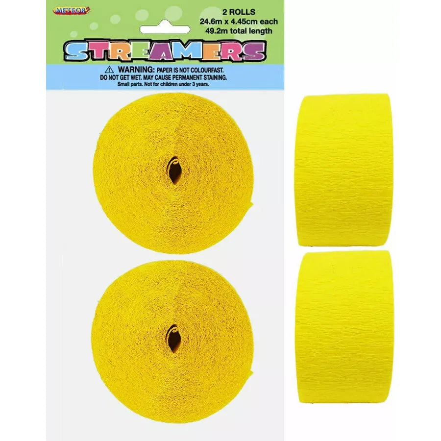 Crepe Streamers - Soft Yellow - Dollars and Sense