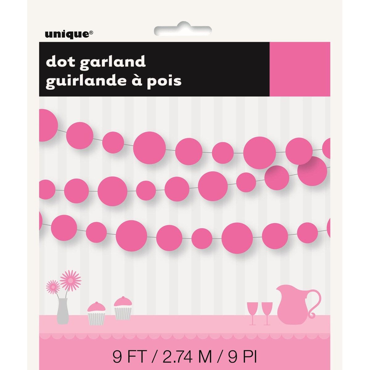 Dots Paper Garland - Hot Pink - Dollars and Sense