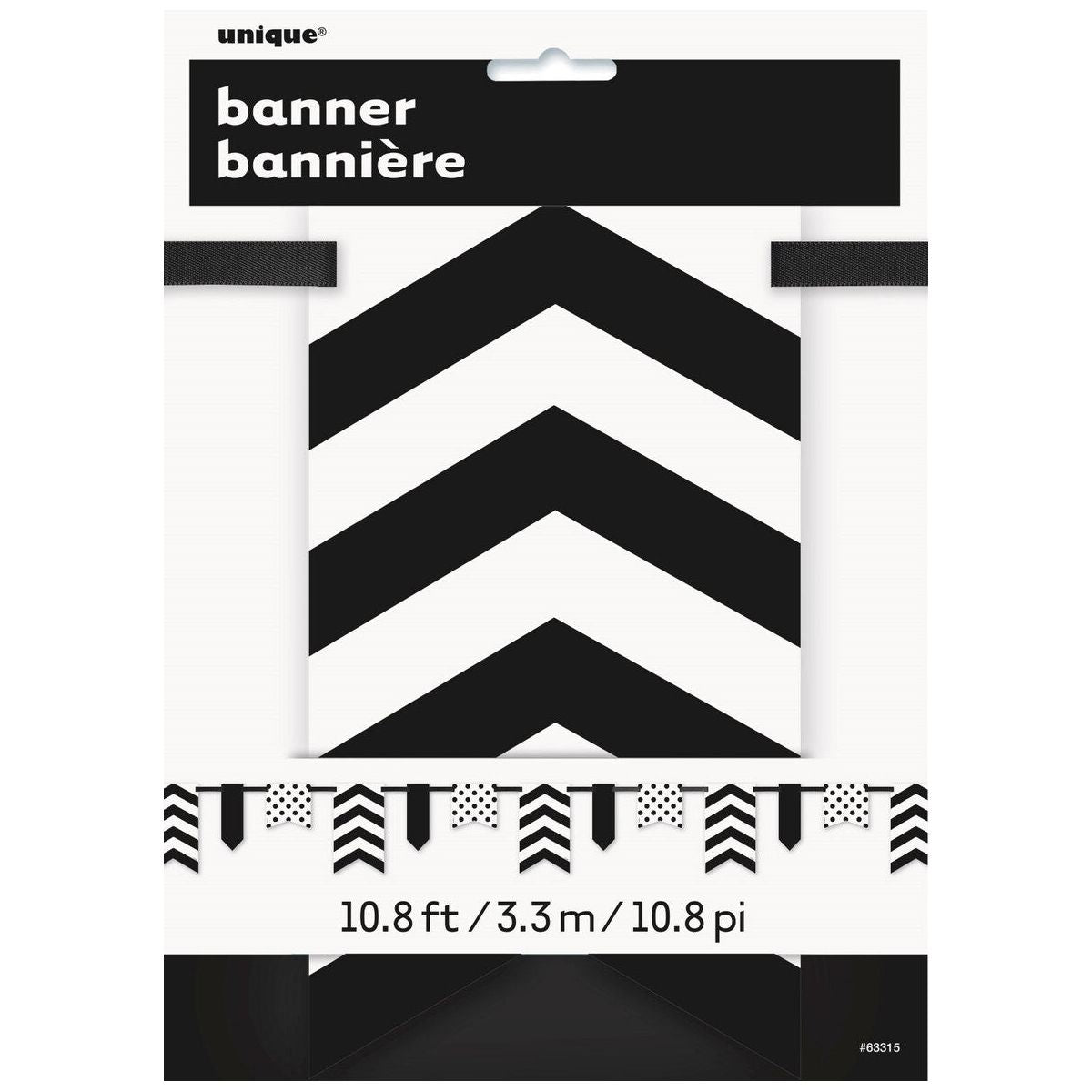 Chevron Paper Pennant Banner - Midnight Black - Dollars and Sense