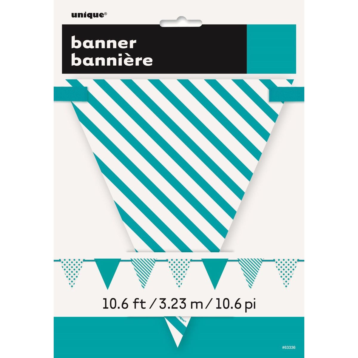 Dots & Stripes Paper Flag Banner - Caribbean Teal - Dollars and Sense