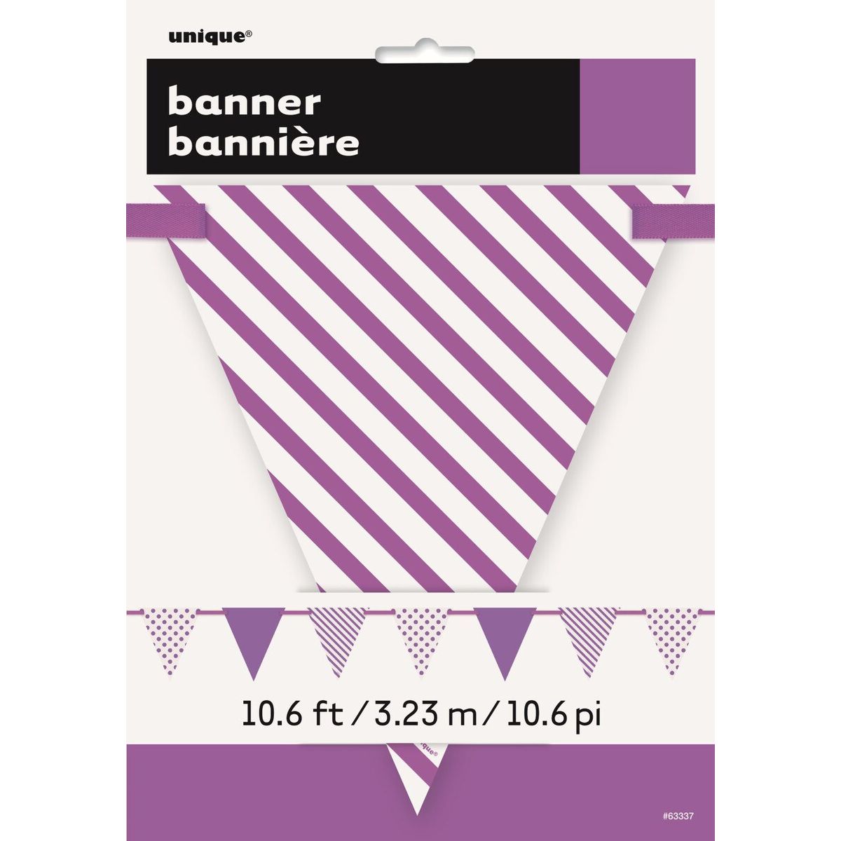 Dots & Stripes Paper Flag Banner - Pretty Purple - Dollars and Sense