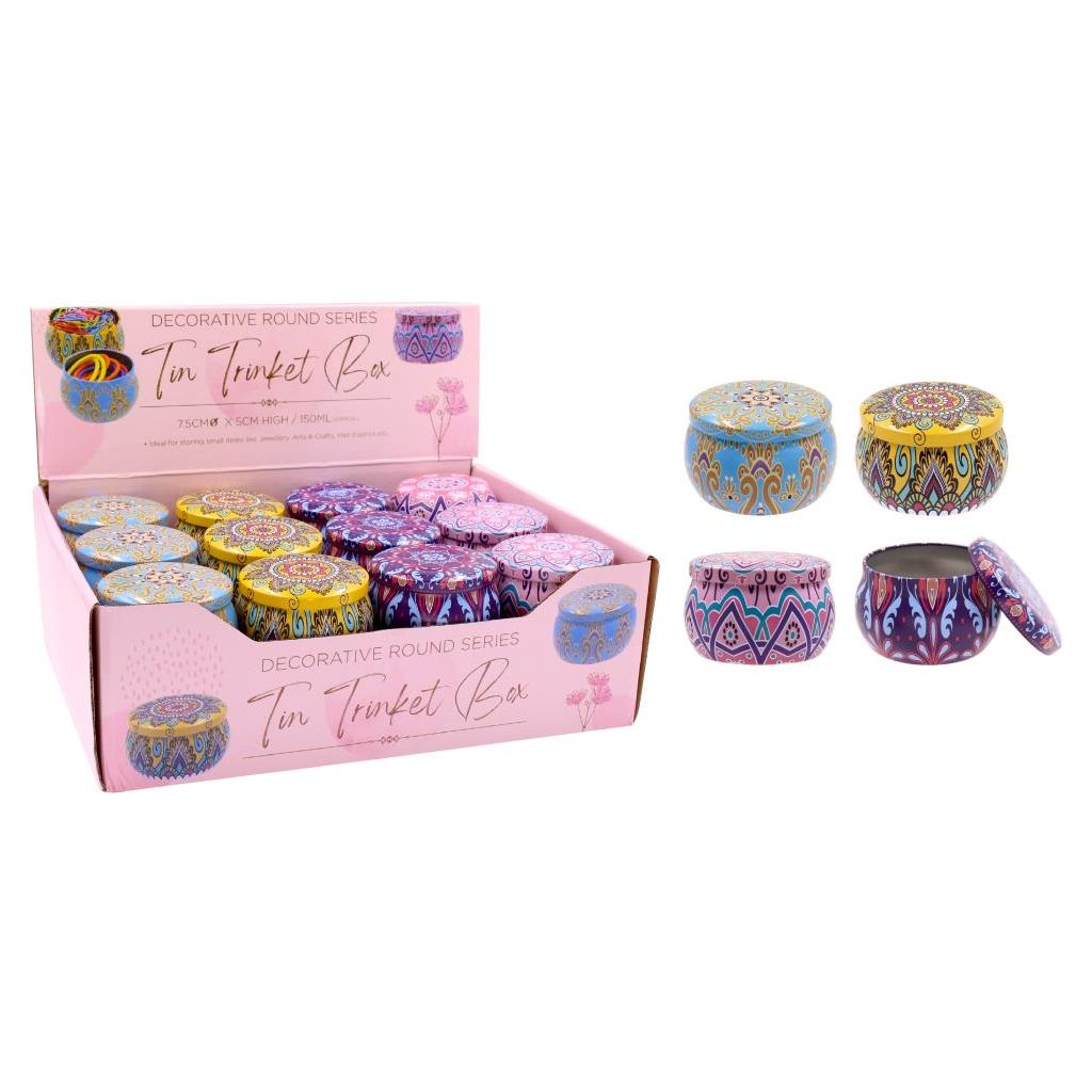 Decorative Trinket Tin - Round - Dollars and Sense