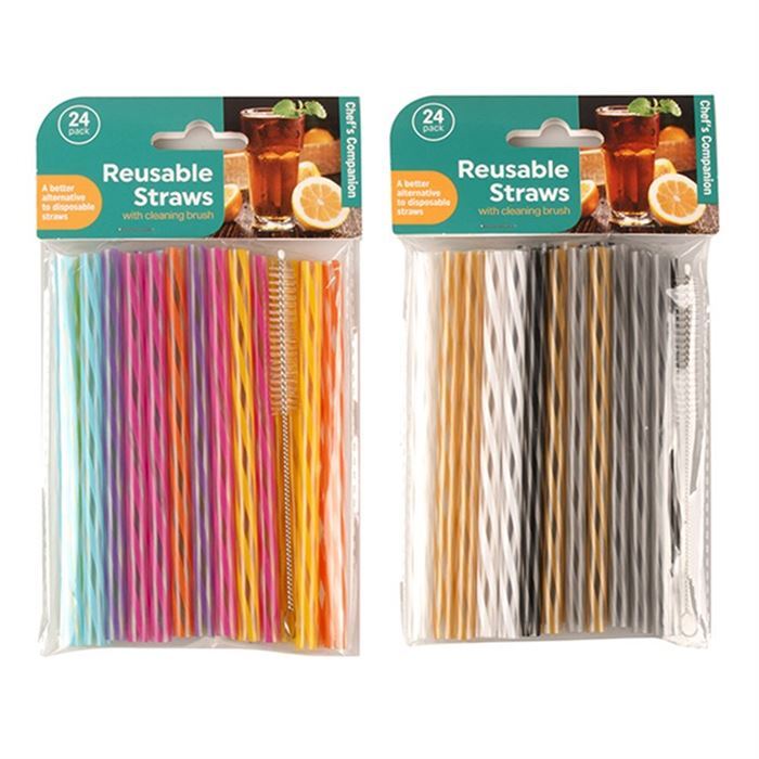 Reusable Straight Straws - Assorted - Dollars and Sense