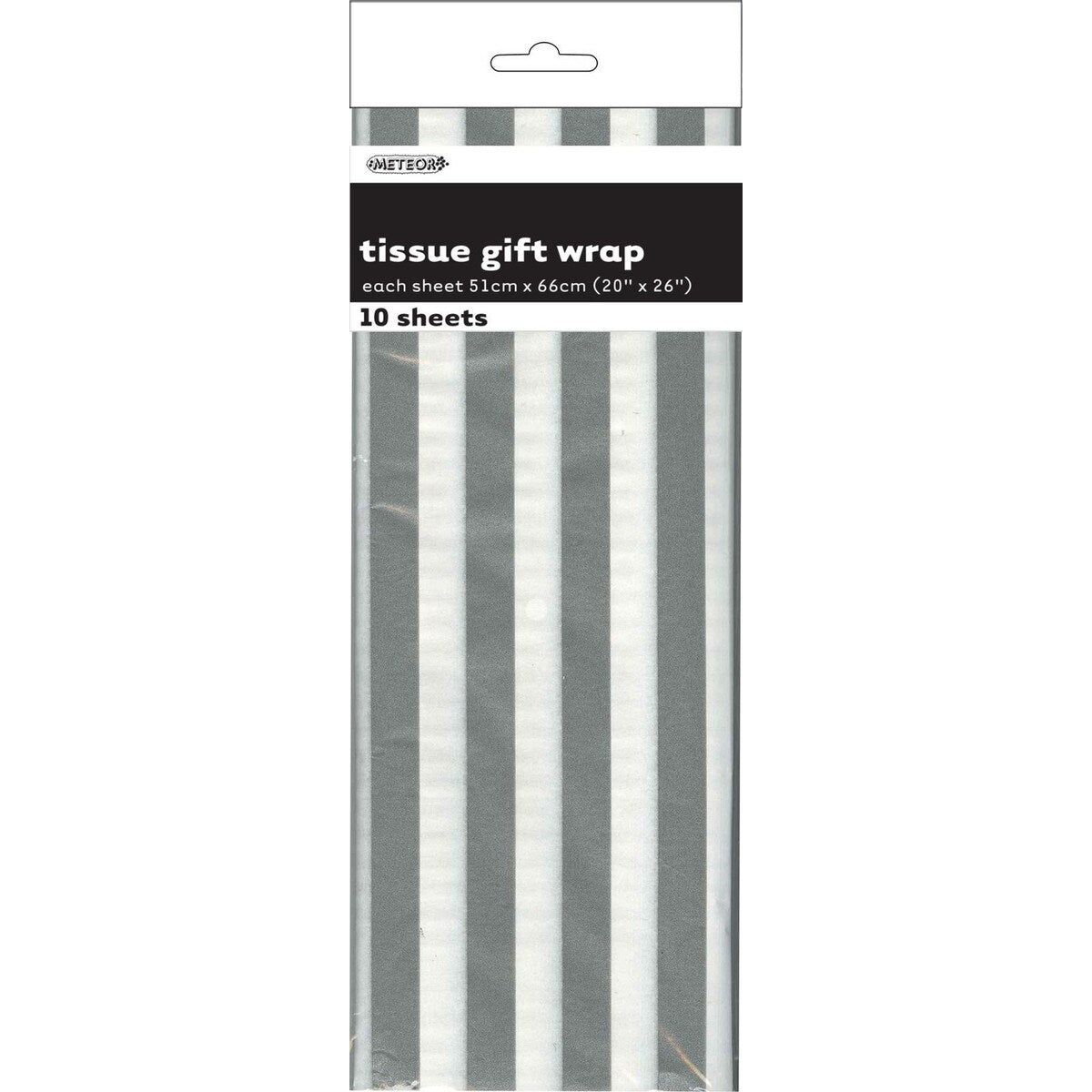 Stripes Tissue Sheets - Silver - Dollars and Sense