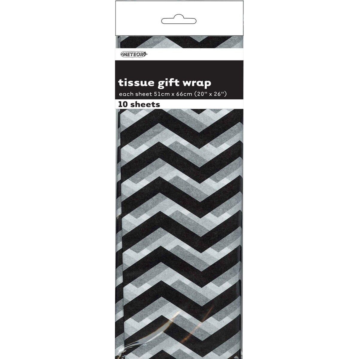 Chevron Tissue Sheets - Black - Dollars and Sense
