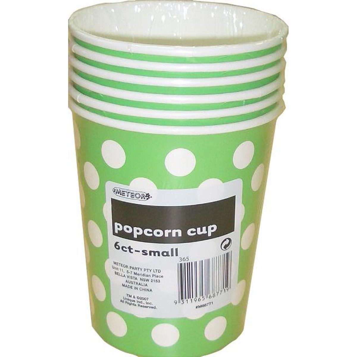 Dots Small Paper Popcorn Cups - Lime Green - Dollars and Sense