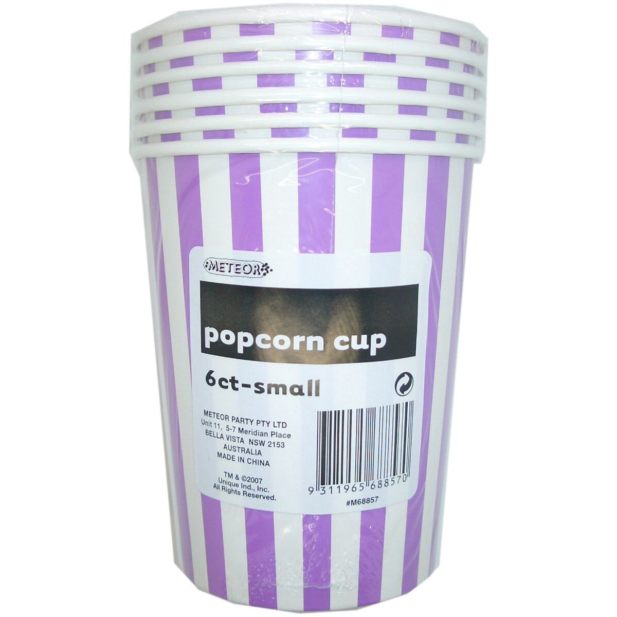 Stripes Small Paper Popcorn Cups - Pretty Purple - Dollars and Sense