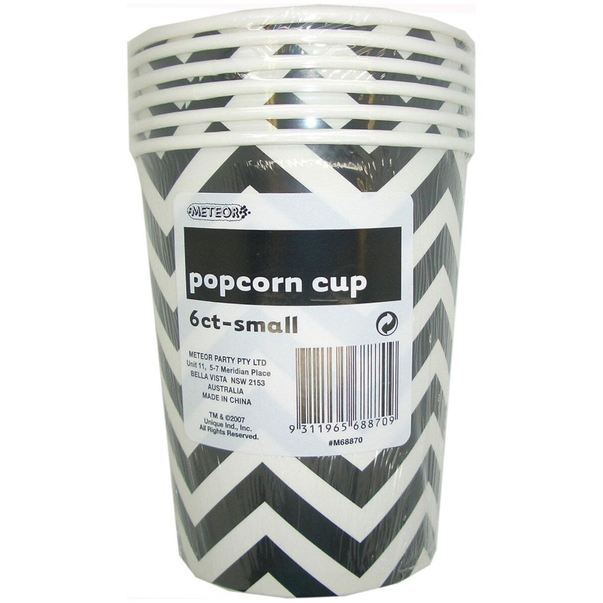 Chevron Small Paper Popcorn Cups - Midnight Black - Dollars and Sense