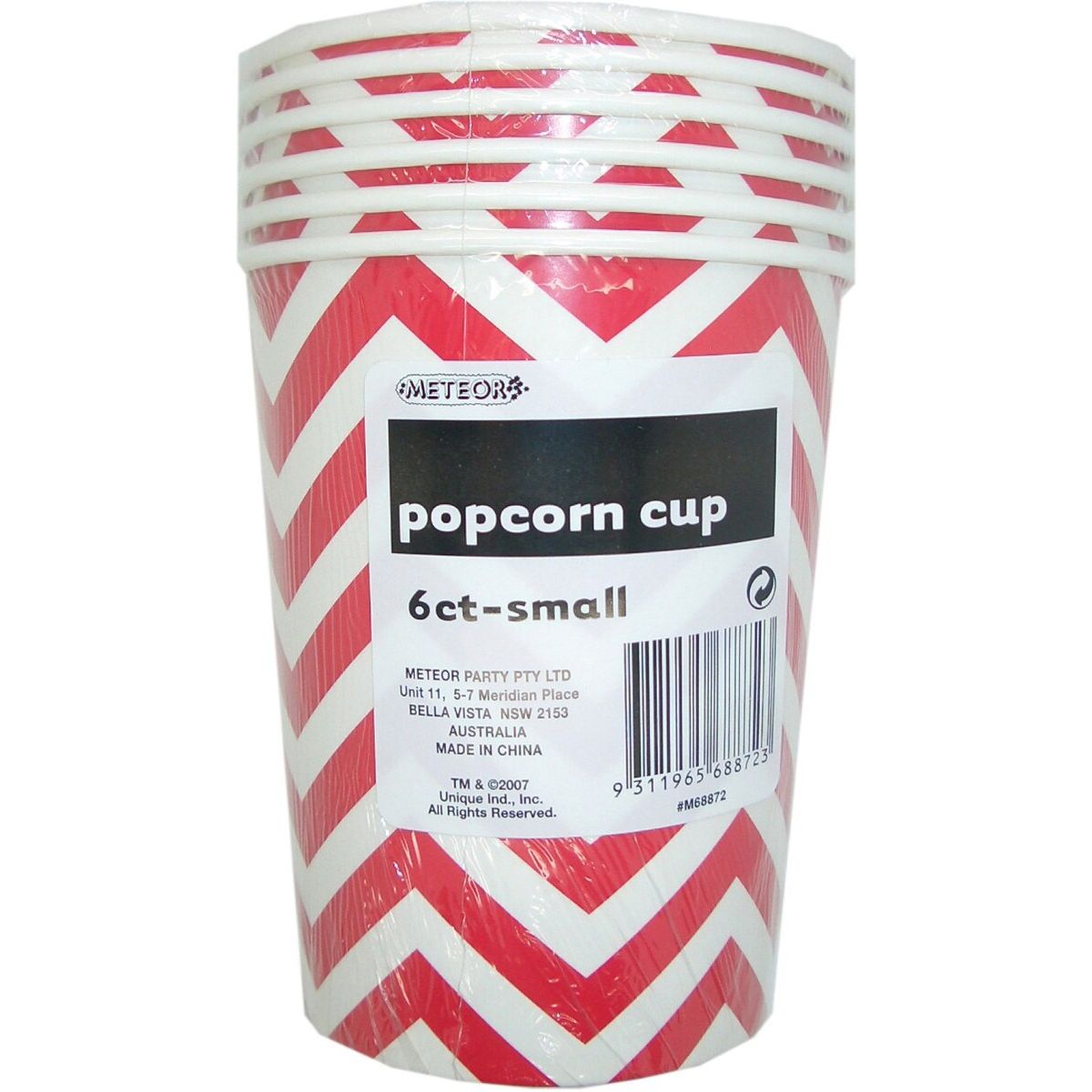 Chevron Small Paper Popcorn Cups - Ruby Red - Dollars and Sense