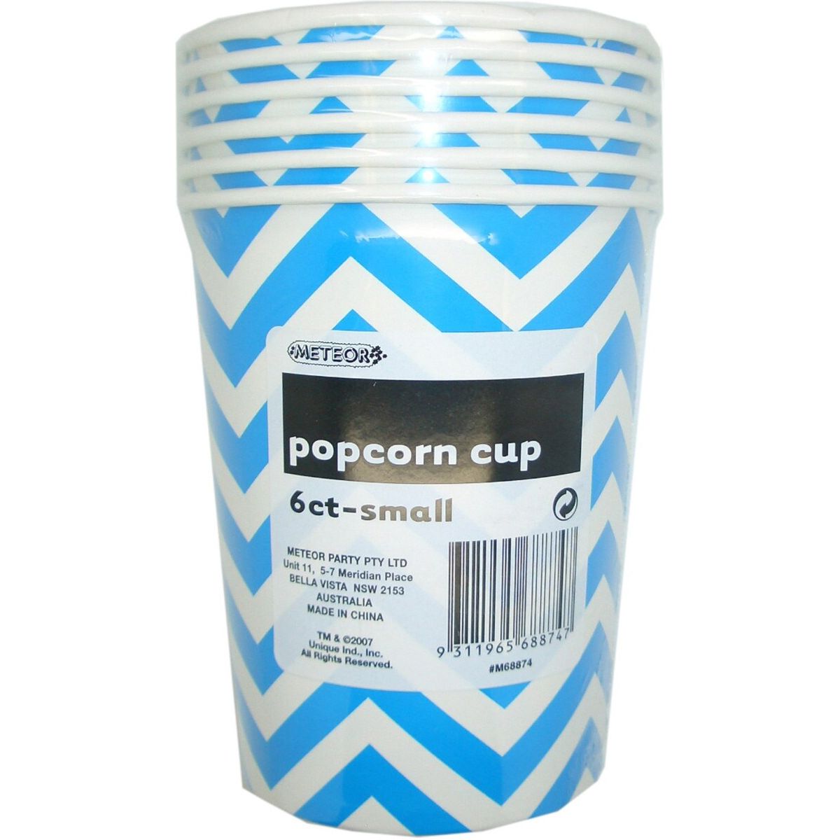 Chevron Small Paper Popcorn Cups - Royal Blue - Dollars and Sense