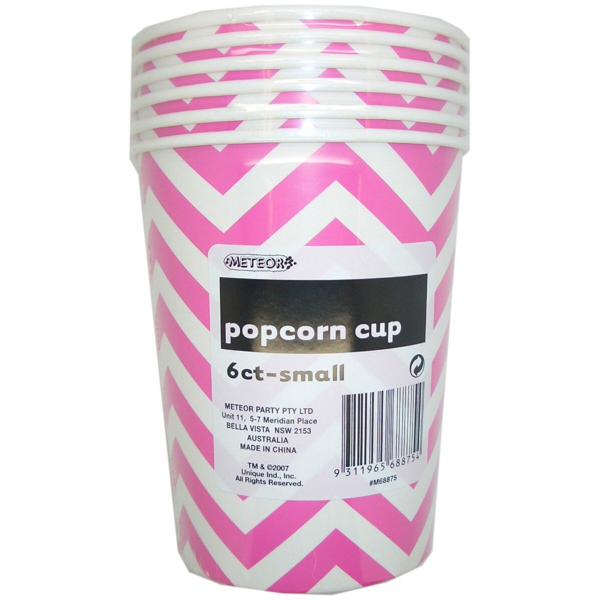 Chevron Small Paper Popcorn Cups - Hot Pink - Dollars and Sense