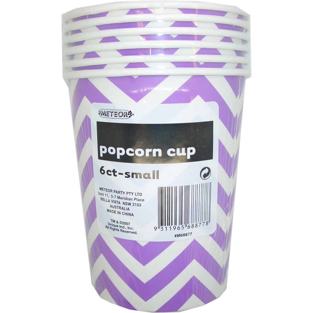 Chevron Small Paper Popcorn Cups - Pretty Purple - Dollars and Sense